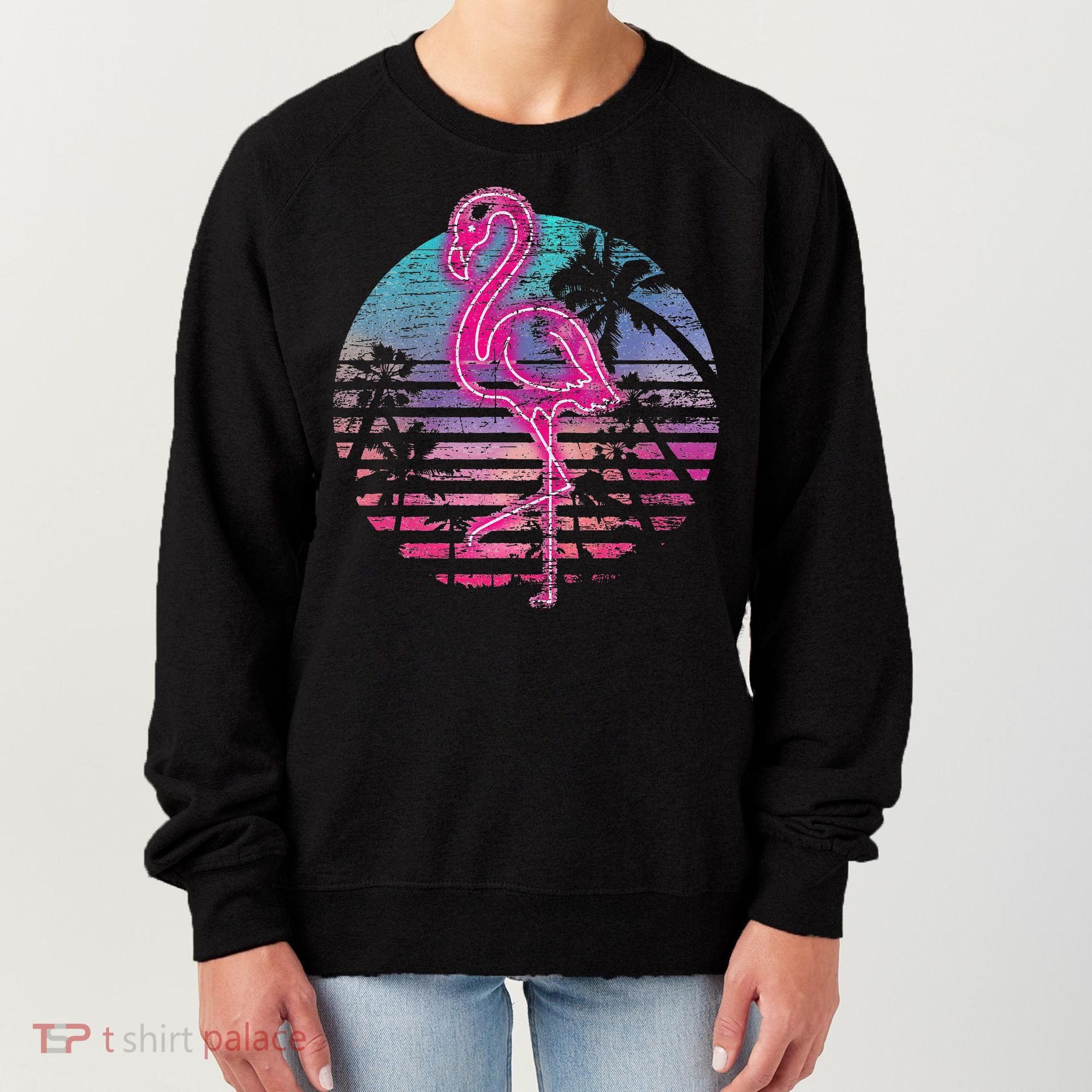 Retro Tropic Flamingo Women's Sweatshirt
