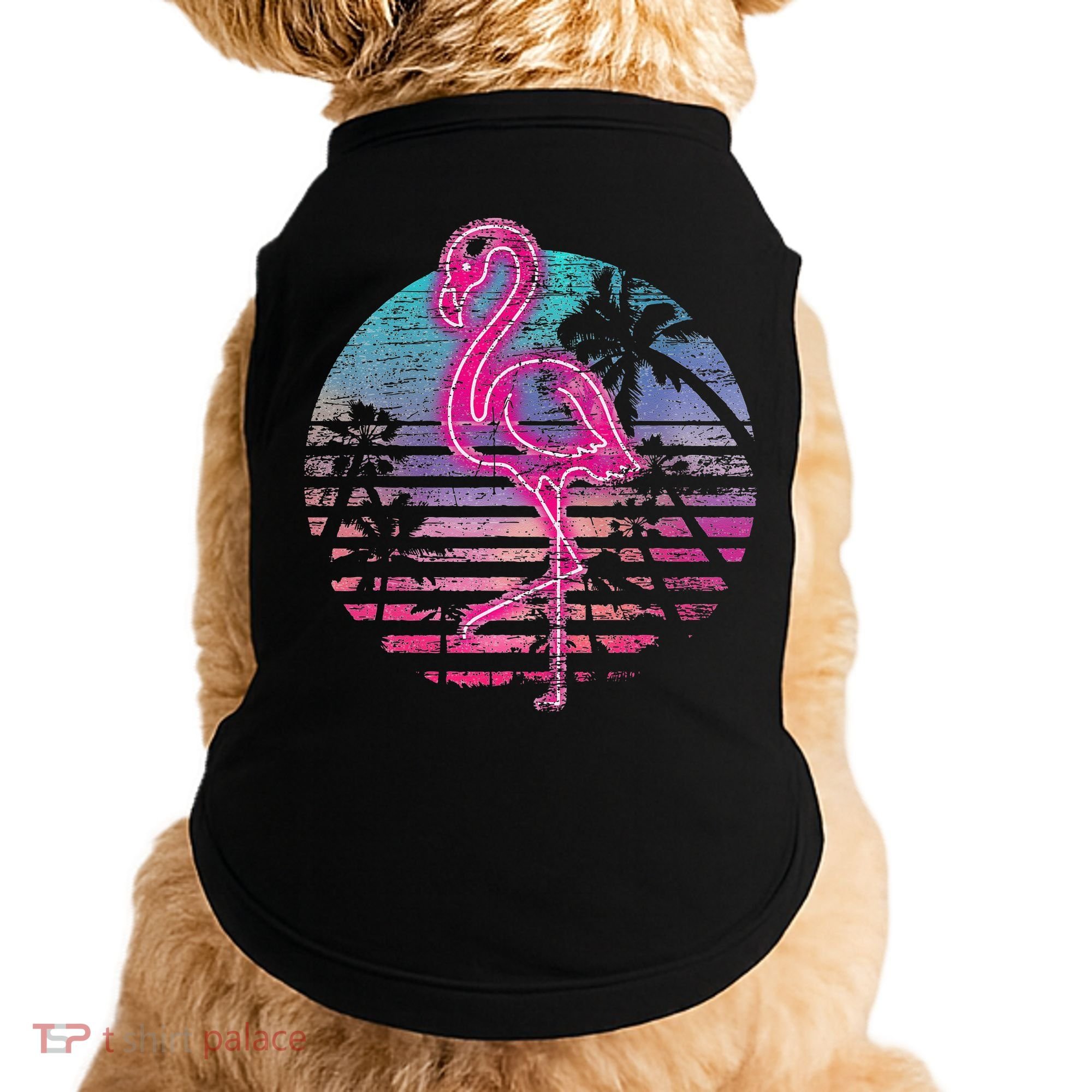 Retro Tropic Flamingo Doggie Tank