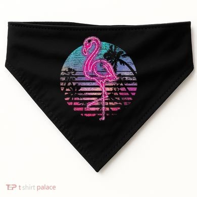 Retro Tropic Flamingo USA-Made Doggie Bandana