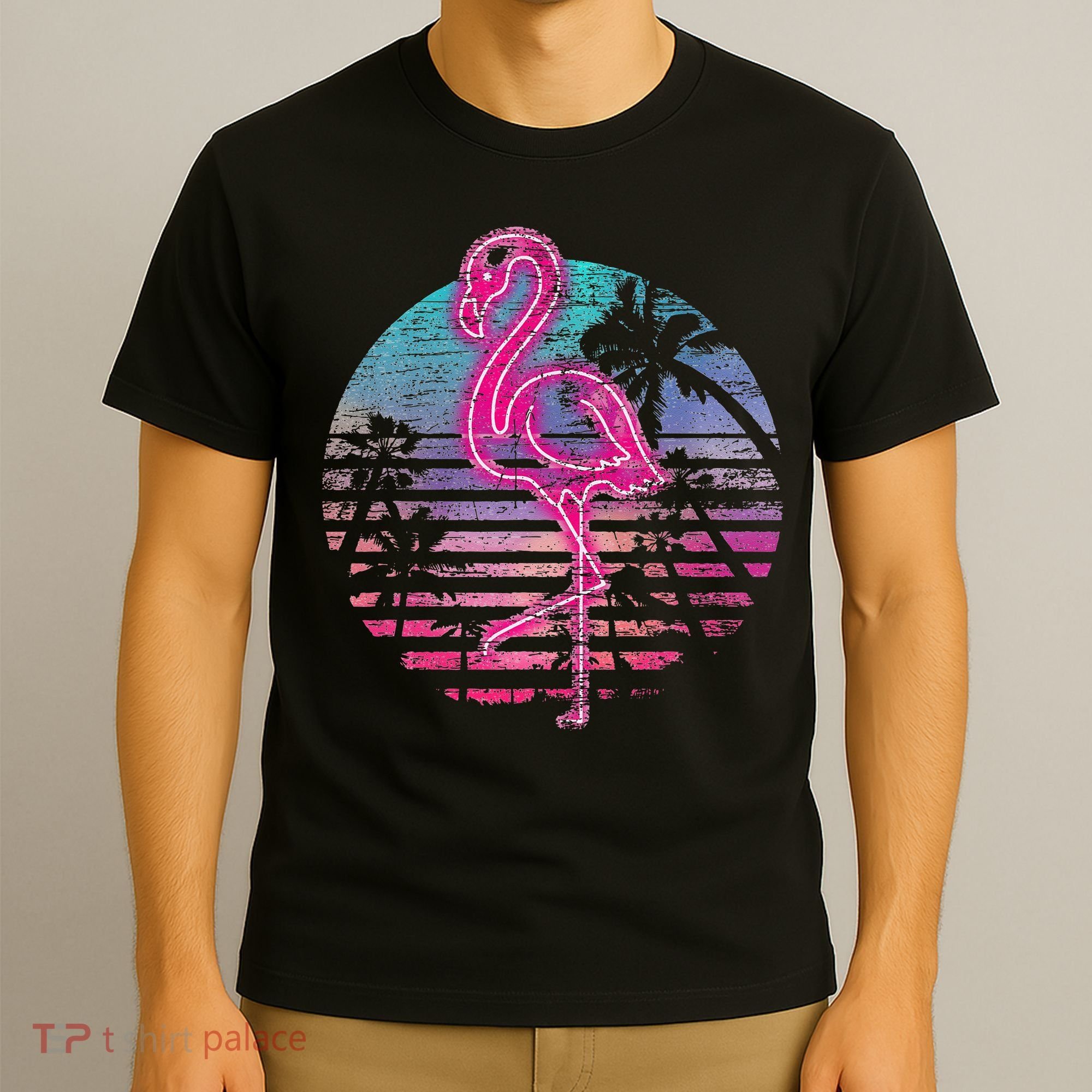 Retro Tropic Flamingo T-Shirt