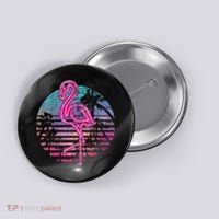 Retro Tropic Flamingo Button thumb 0