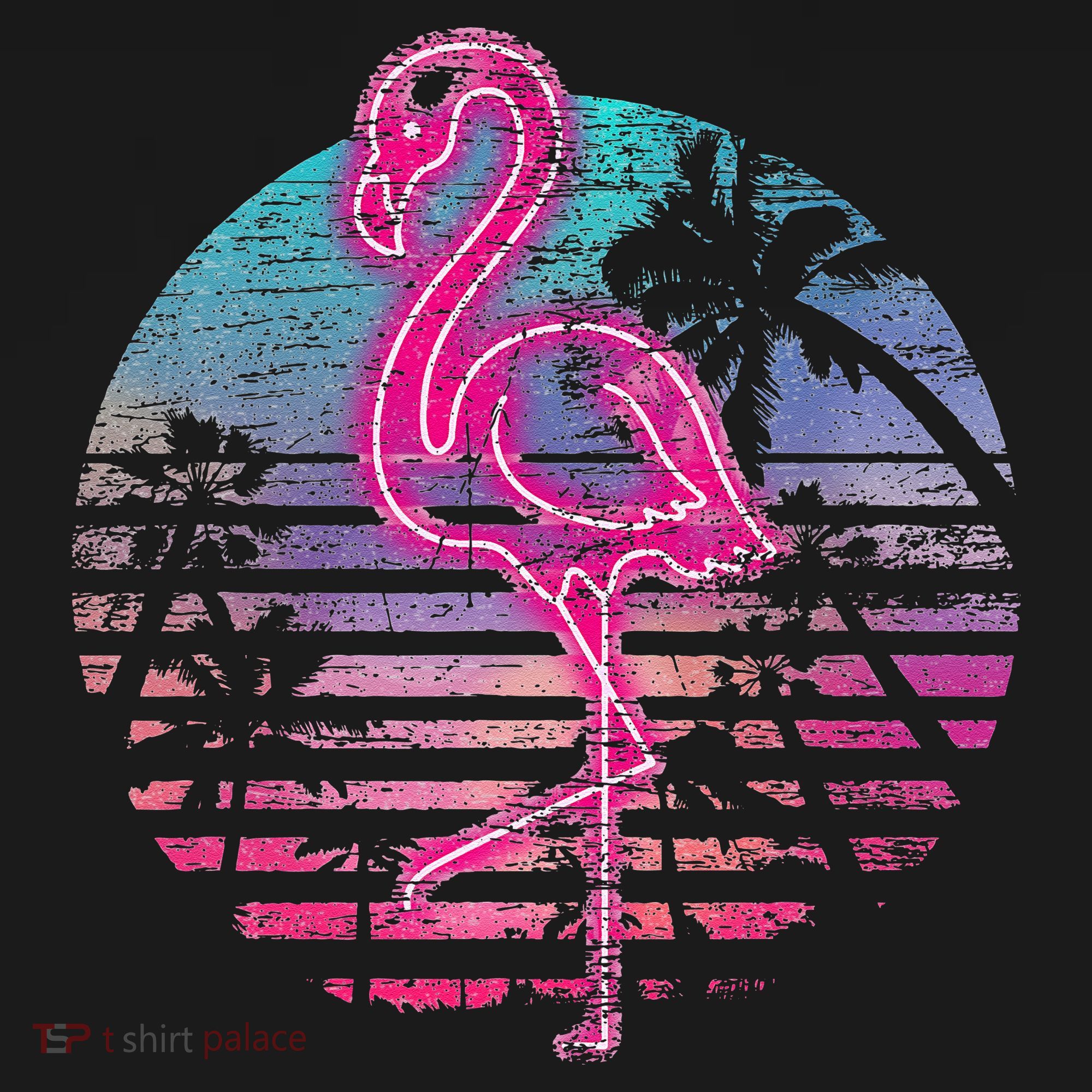 Retro Tropic Flamingo Button