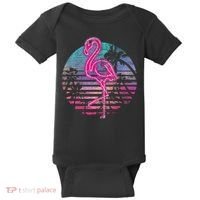 Retro Tropic Flamingo Baby Bodysuit thumb 0