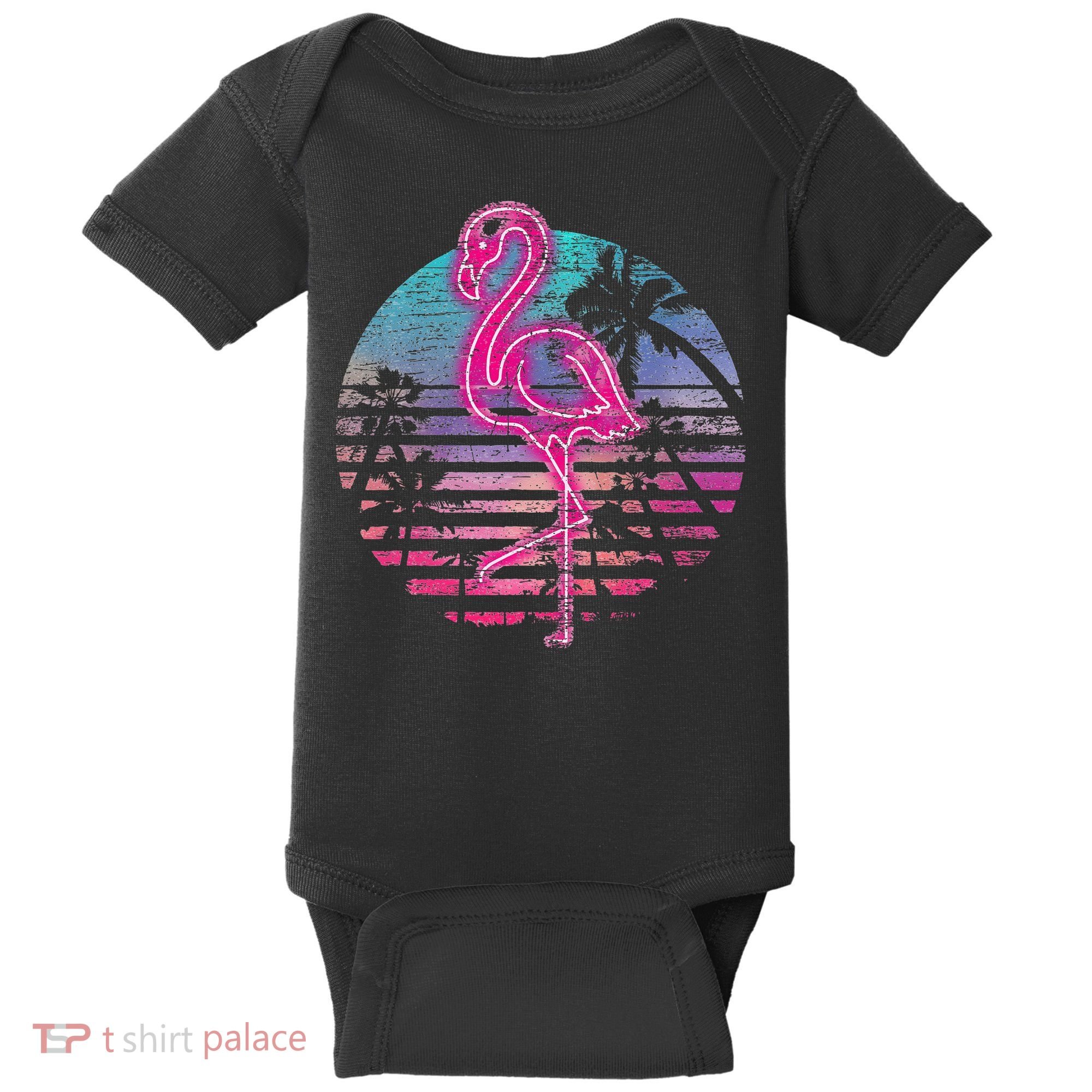 Retro Tropic Flamingo Baby Bodysuit