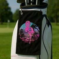 Retro Tropic Flamingo Golf Towel thumb 2