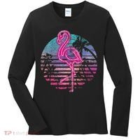 Retro Tropic Flamingo Women's Long Sleeve Shirt thumb 0