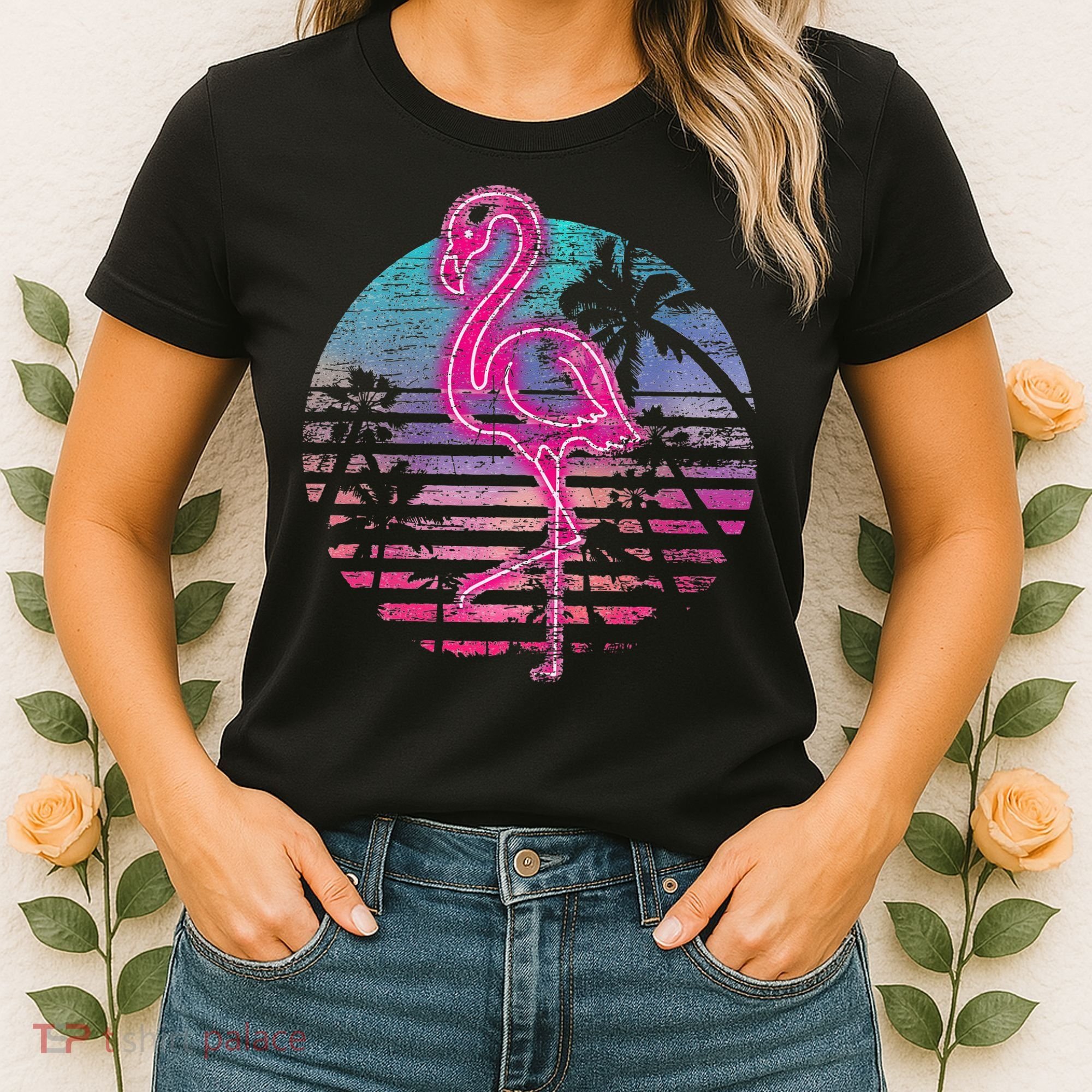 Retro Tropic Flamingo Women's T-Shirt