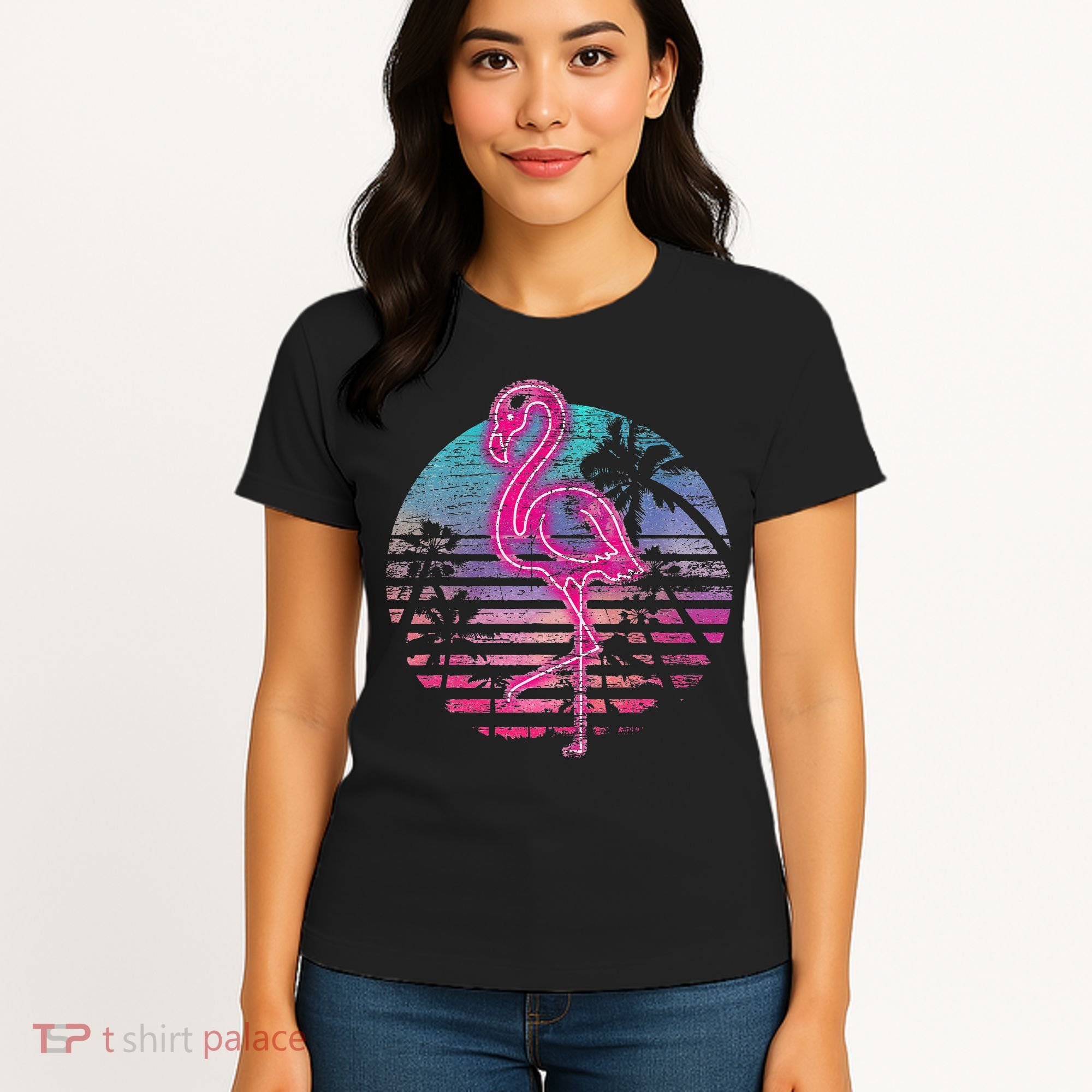 Retro Tropic Flamingo Women's T-Shirt