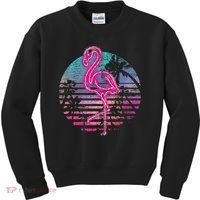 Retro Tropic Flamingo Kids Sweatshirt thumb 0