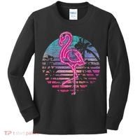 Retro Tropic Flamingo Kids Long Sleeve Shirt thumb 0