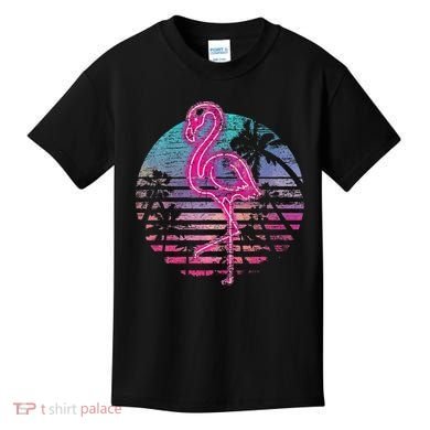 Retro Tropic Flamingo Kids T-Shirt