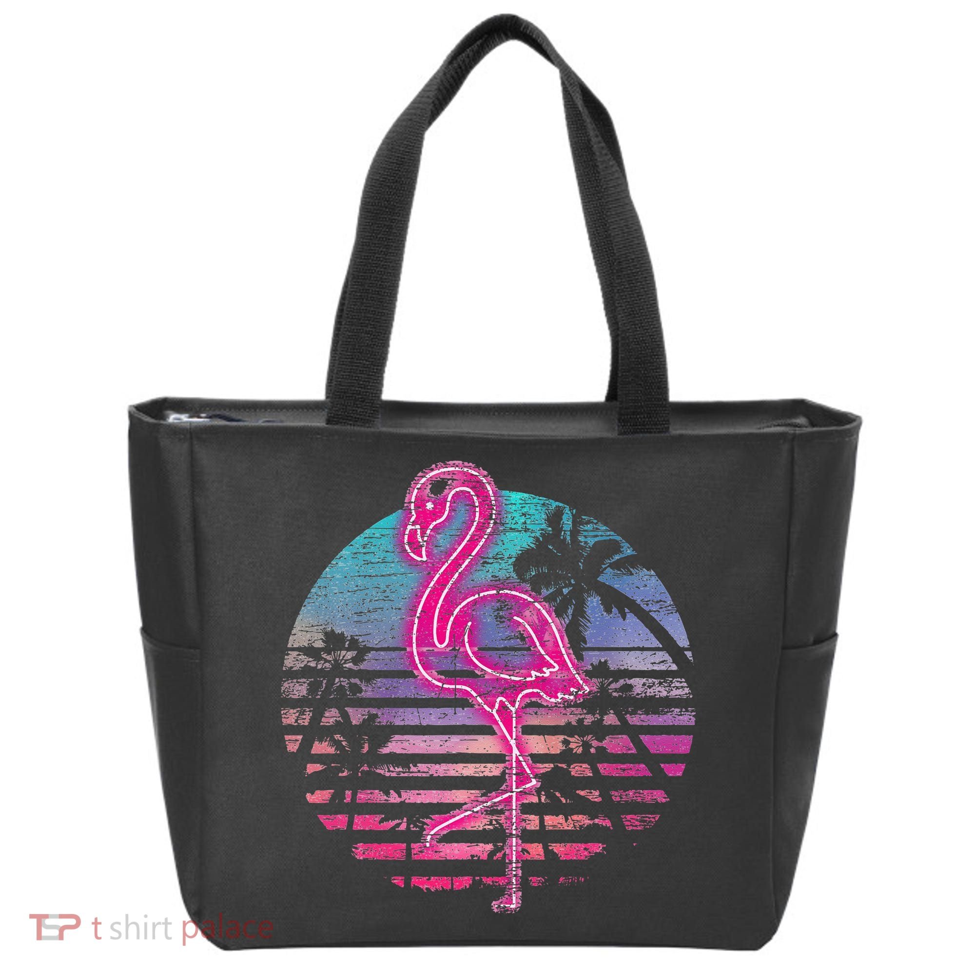Retro Tropic Flamingo Tote Bag
