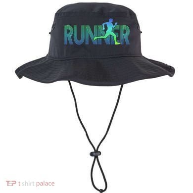 Runner Track & Field Cross Country Marathon Running Graphic Bucket Hat