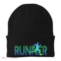 Runner Track & Field Cross Country Marathon Running Graphic Beanie thumb 0