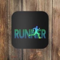 Runner Track & Field Cross Country Marathon Running Graphic Coaster thumb 0