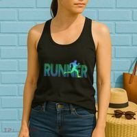Runner Track & Field Cross Country Marathon Running Graphic Women's Tank Top thumb 2