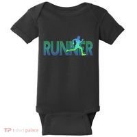 Runner Track & Field Cross Country Marathon Running Graphic Baby Bodysuit thumb 0