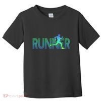 Runner Track & Field Cross Country Marathon Running Graphic Toddler T-Shirt thumb 0