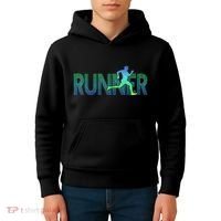 Runner Track & Field Cross Country Marathon Running Graphic Kids Hoodie thumb 4