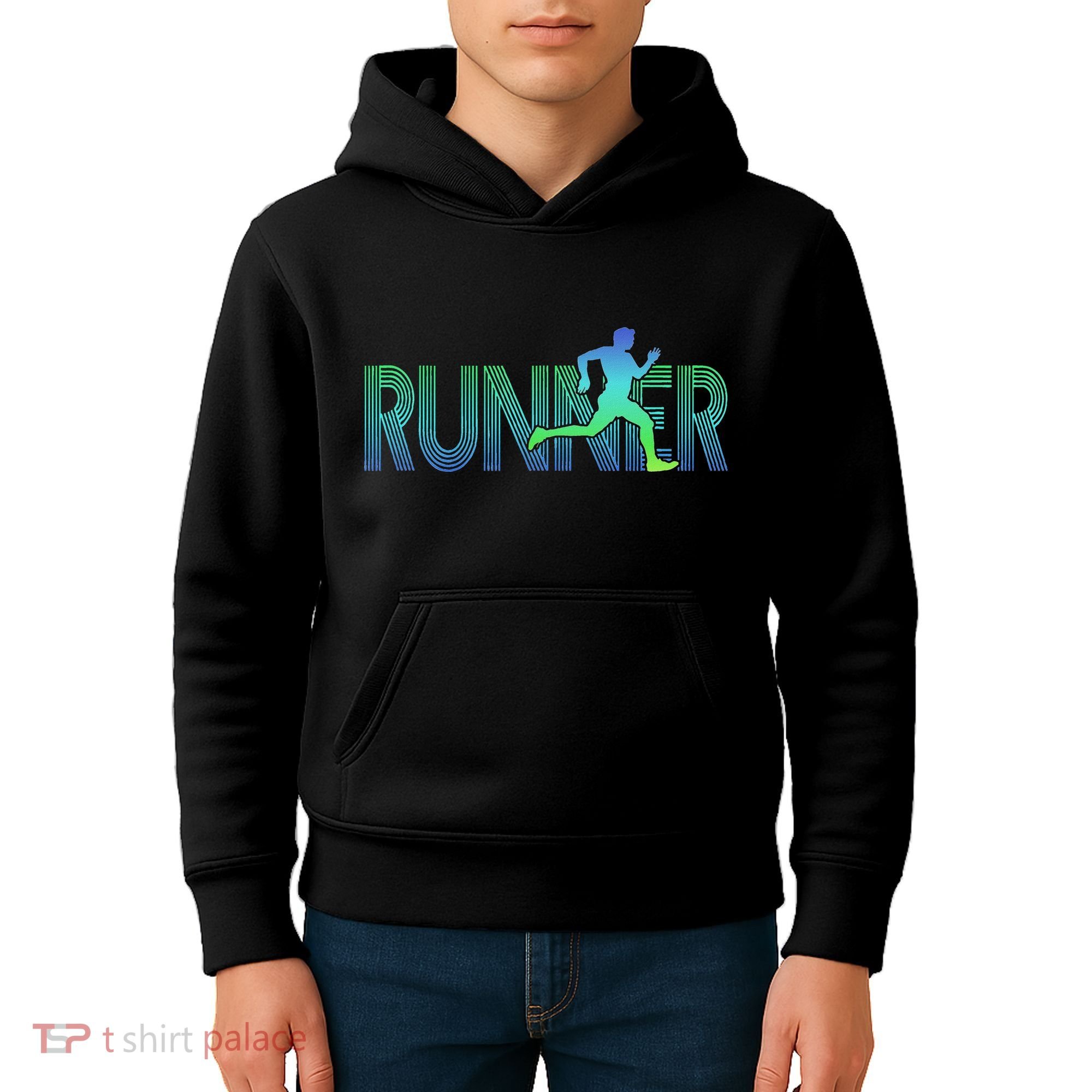 Runner Track & Field Cross Country Marathon Running Graphic Kids Hoodie