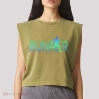 Runner Track & Field Cross Country Marathon Running Graphic Garment-Dyed Women's Muscle Tee thumb 2