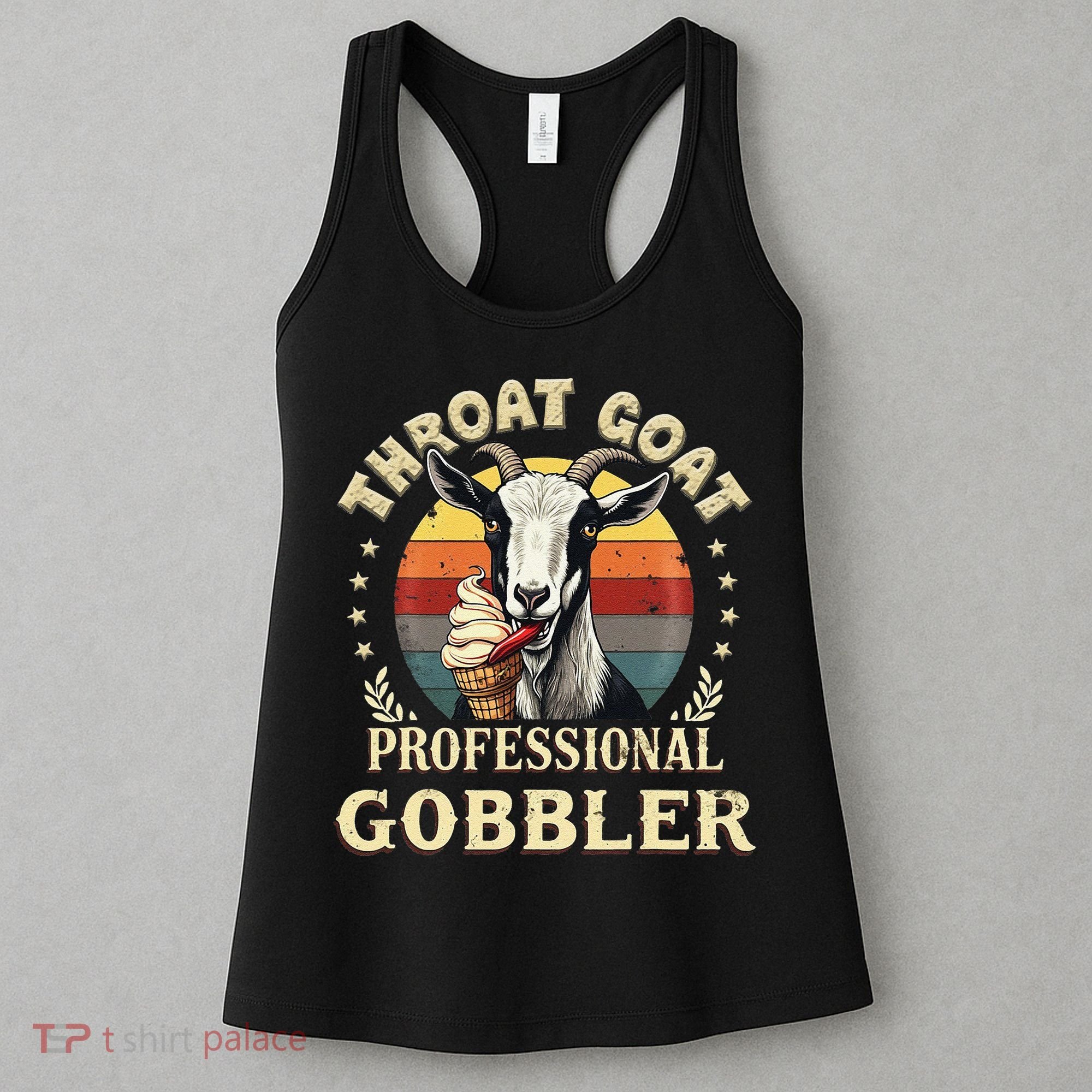Retro Throat Goat Inappropriate Adult Humor Funny Gag Memes Women's Tank Top