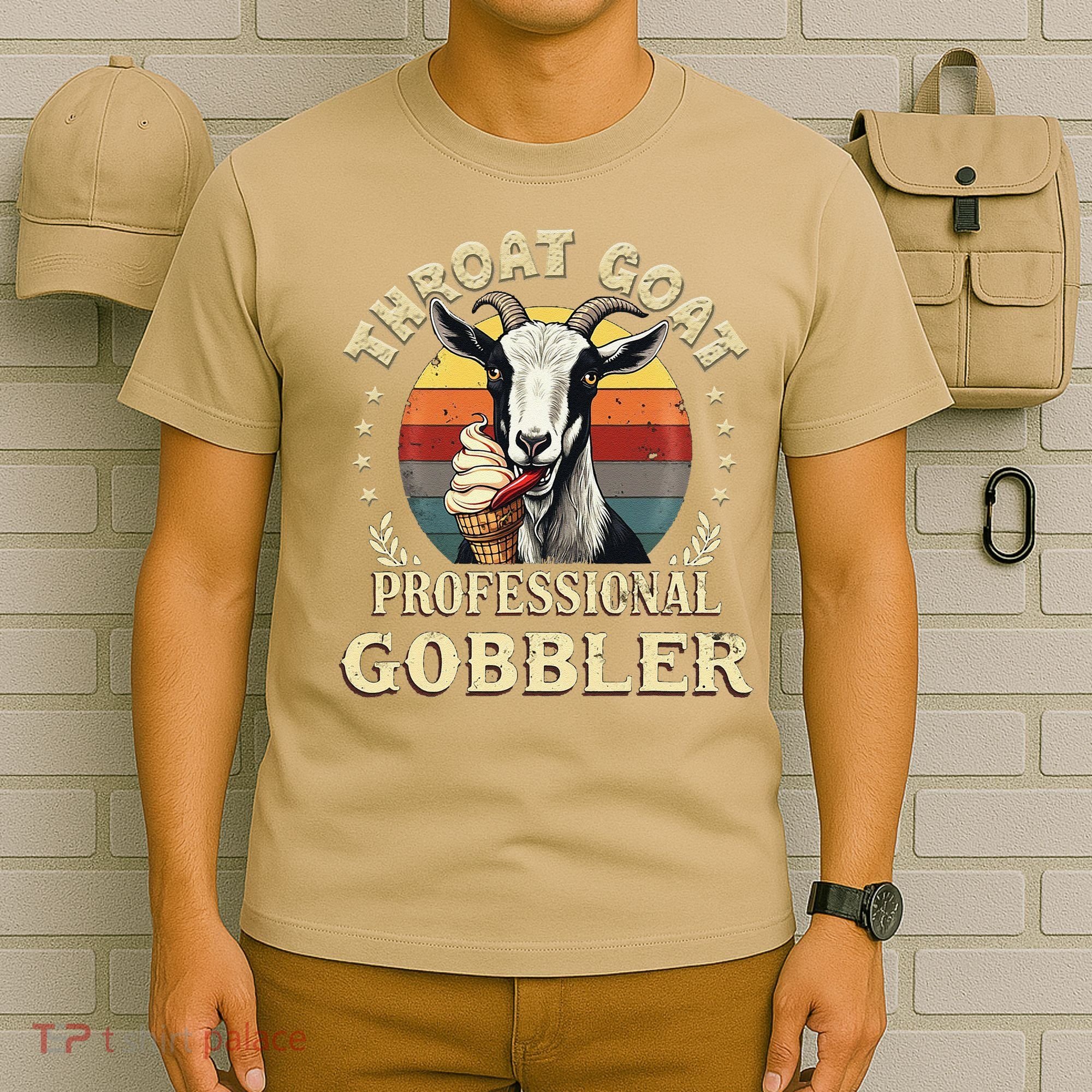 Retro Throat Goat Inappropriate Adult Humor Funny Gag Memes T-Shirt