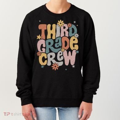 Retro Third Grade Crew 3rd Grade Teacher First Day Of School Teacher Women's Sweatshirt