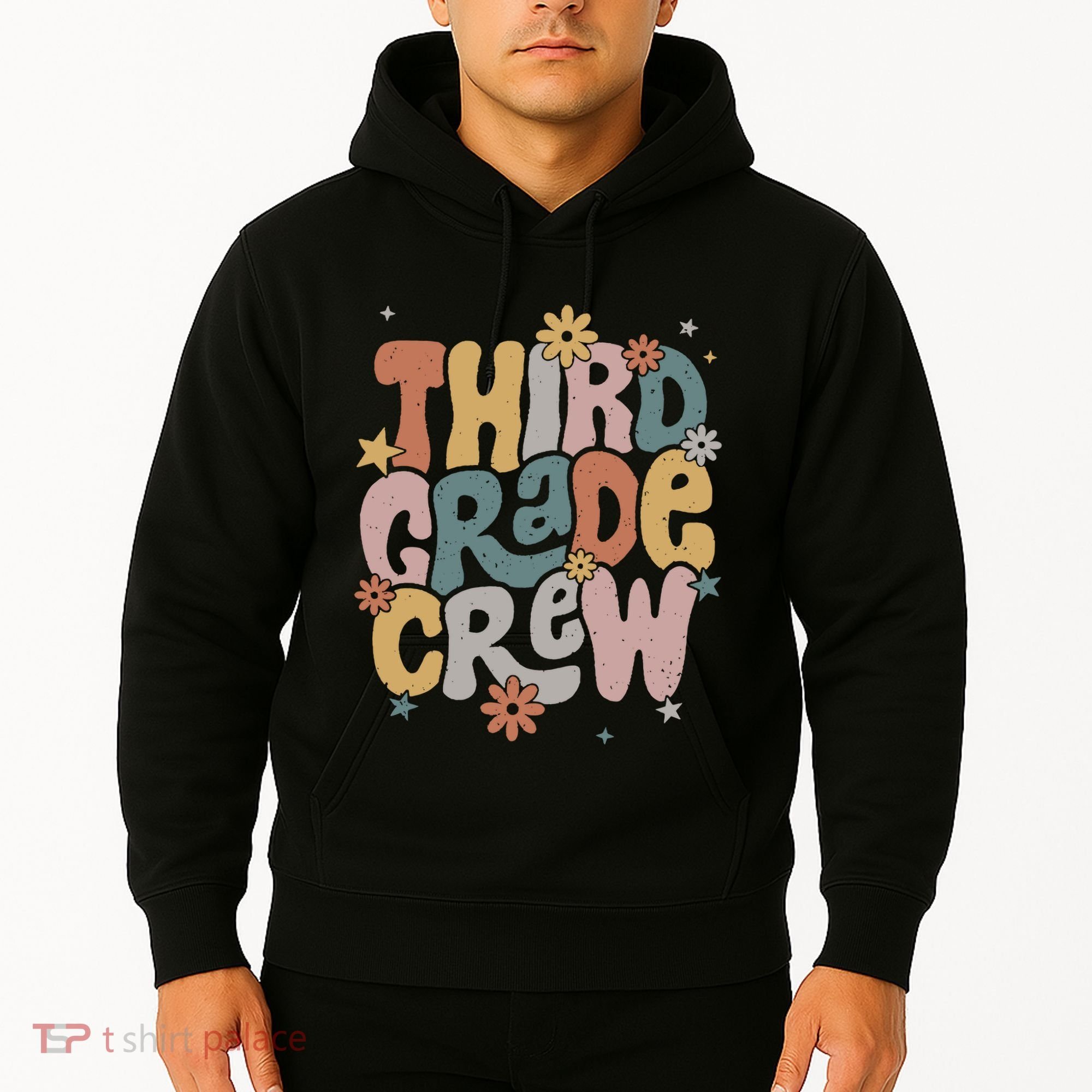 Retro Third Grade Crew 3rd Grade Teacher First Day Of School Teacher Hoodie