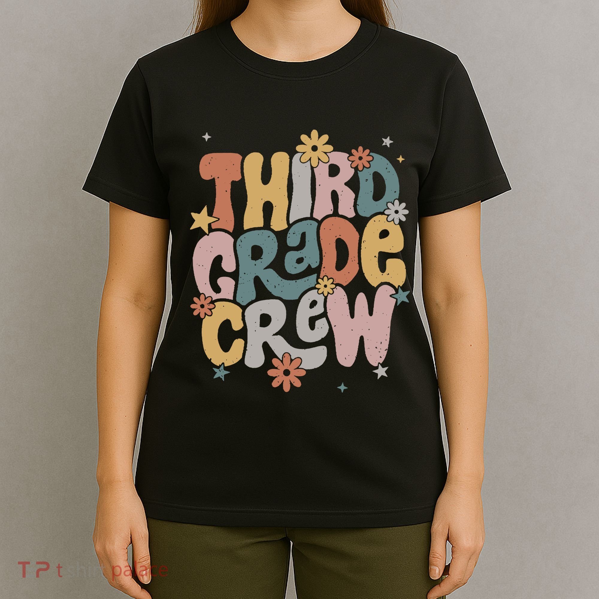 Retro Third Grade Crew 3rd Grade Teacher First Day Of School Teacher T-Shirt