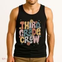 Retro Third Grade Crew 3rd Grade Teacher First Day Of School Teacher Tank Top thumb 3