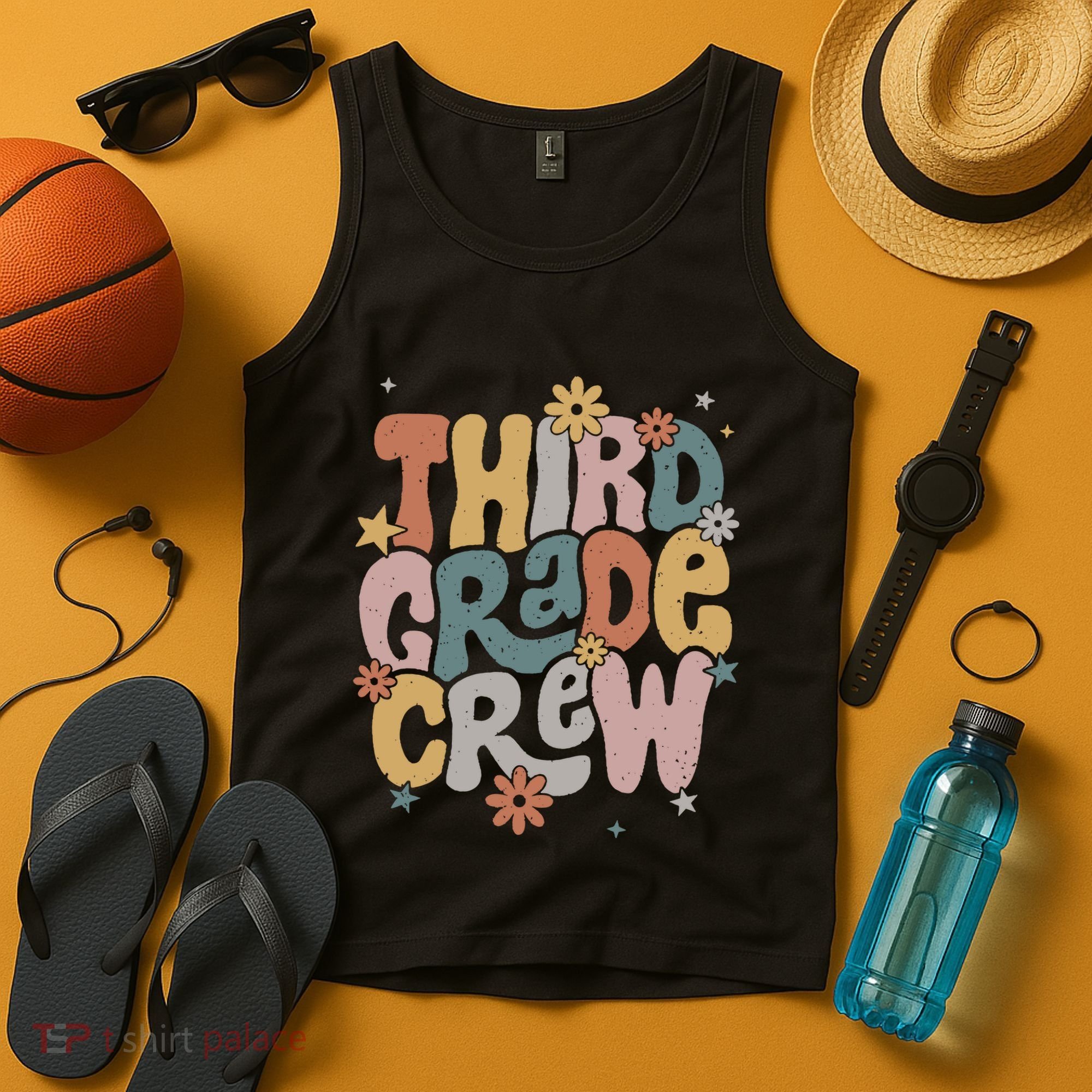 Retro Third Grade Crew 3rd Grade Teacher First Day Of School Teacher Tank Top