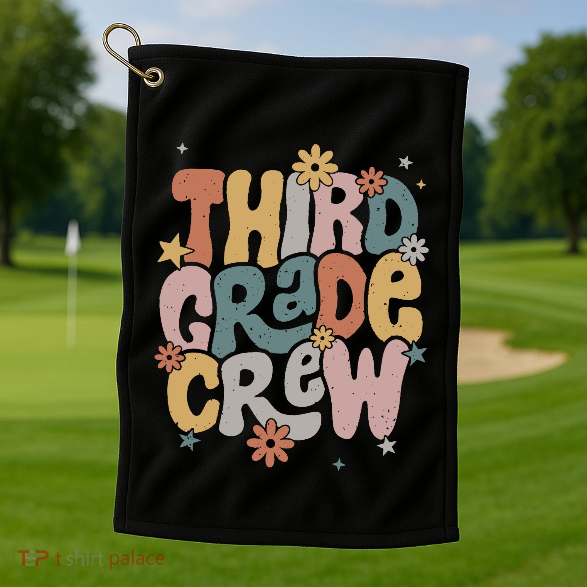 Retro Third Grade Crew 3rd Grade Teacher First Day Of School Teacher Golf Towel