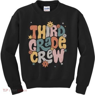 Retro Third Grade Crew 3rd Grade Teacher First Day Of School Teacher Kids Sweatshirt