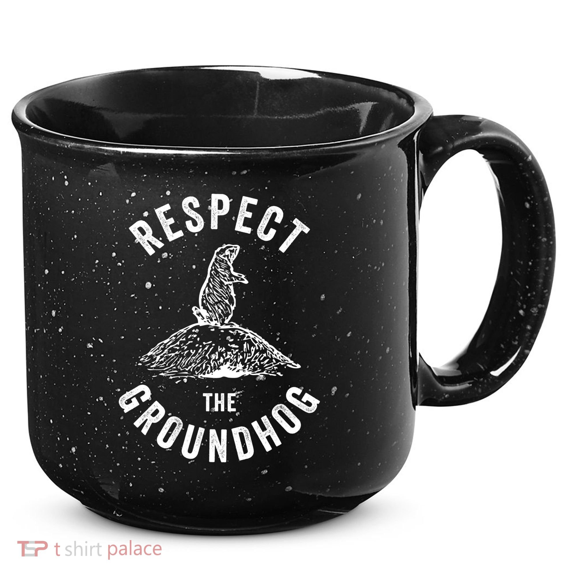 Respect The Groundhog Funny Groundhog Day Shadow Lover Gift 15oz Campfire Ceramic Mug