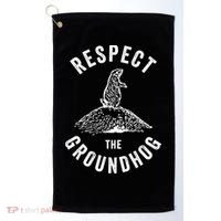 Respect The Groundhog Funny Groundhog Day Shadow Lover Gift Golf Towel thumb 0