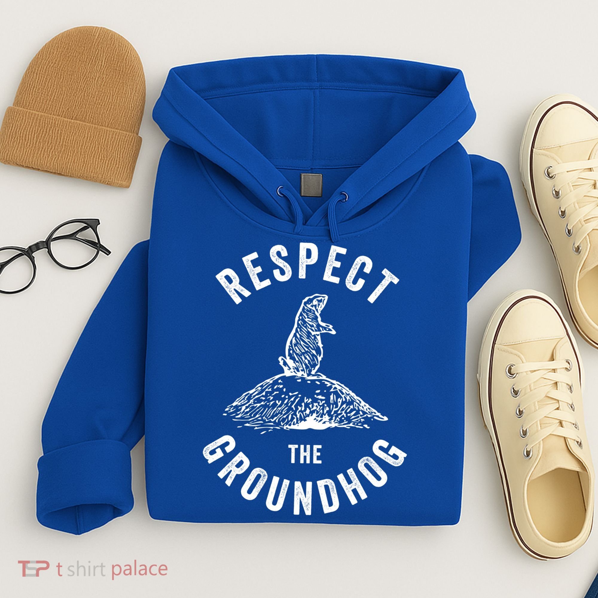 Respect The Groundhog Funny Groundhog Day Shadow Lover Gift Hoodie