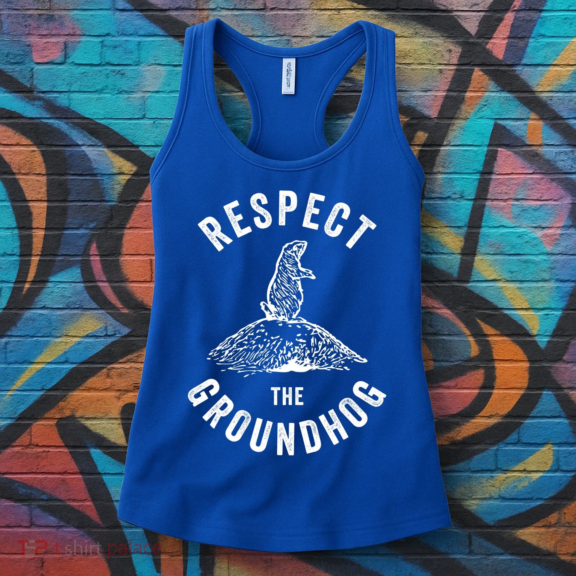 Respect The Groundhog Funny Groundhog Day Shadow Lover Gift Women's Tank Top
