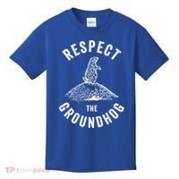 Respect The Groundhog Funny Groundhog Day Shadow Lover Gift Kids T-Shirt thumb 0