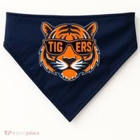 Retro Tigers Gift Sports Fan Name USA-Made Doggie Bandana thumb 0