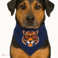 Retro Tigers Gift Sports Fan Name USA-Made Doggie Bandana thumb 1
