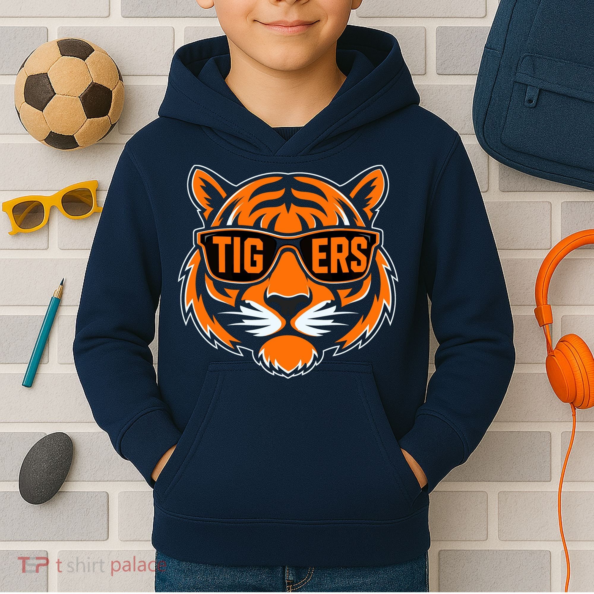 Retro Tigers Gift Sports Fan Name Kids Hoodie