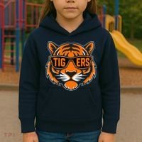 Retro Tigers Gift Sports Fan Name Kids Hoodie thumb 3