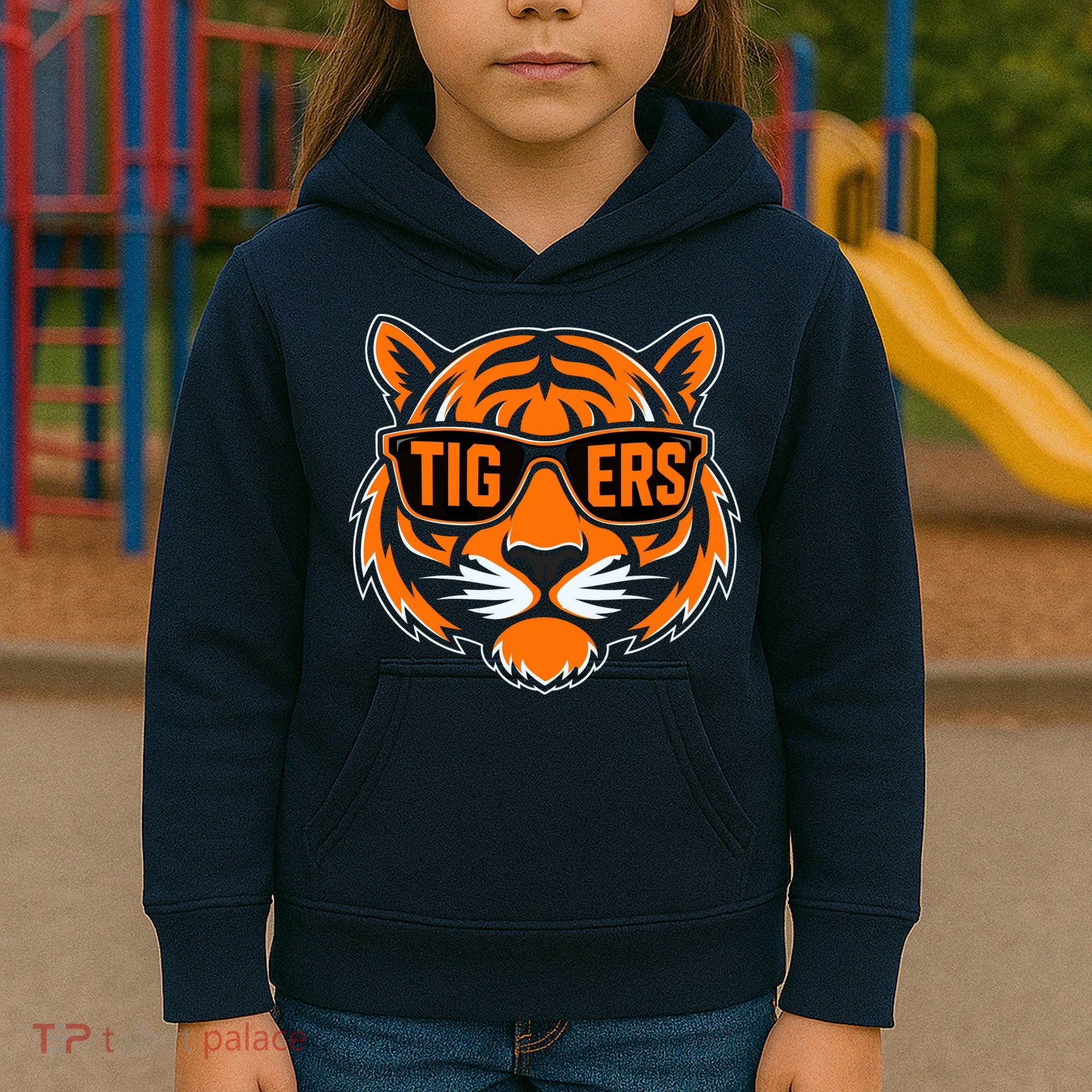 Retro Tigers Gift Sports Fan Name Kids Hoodie