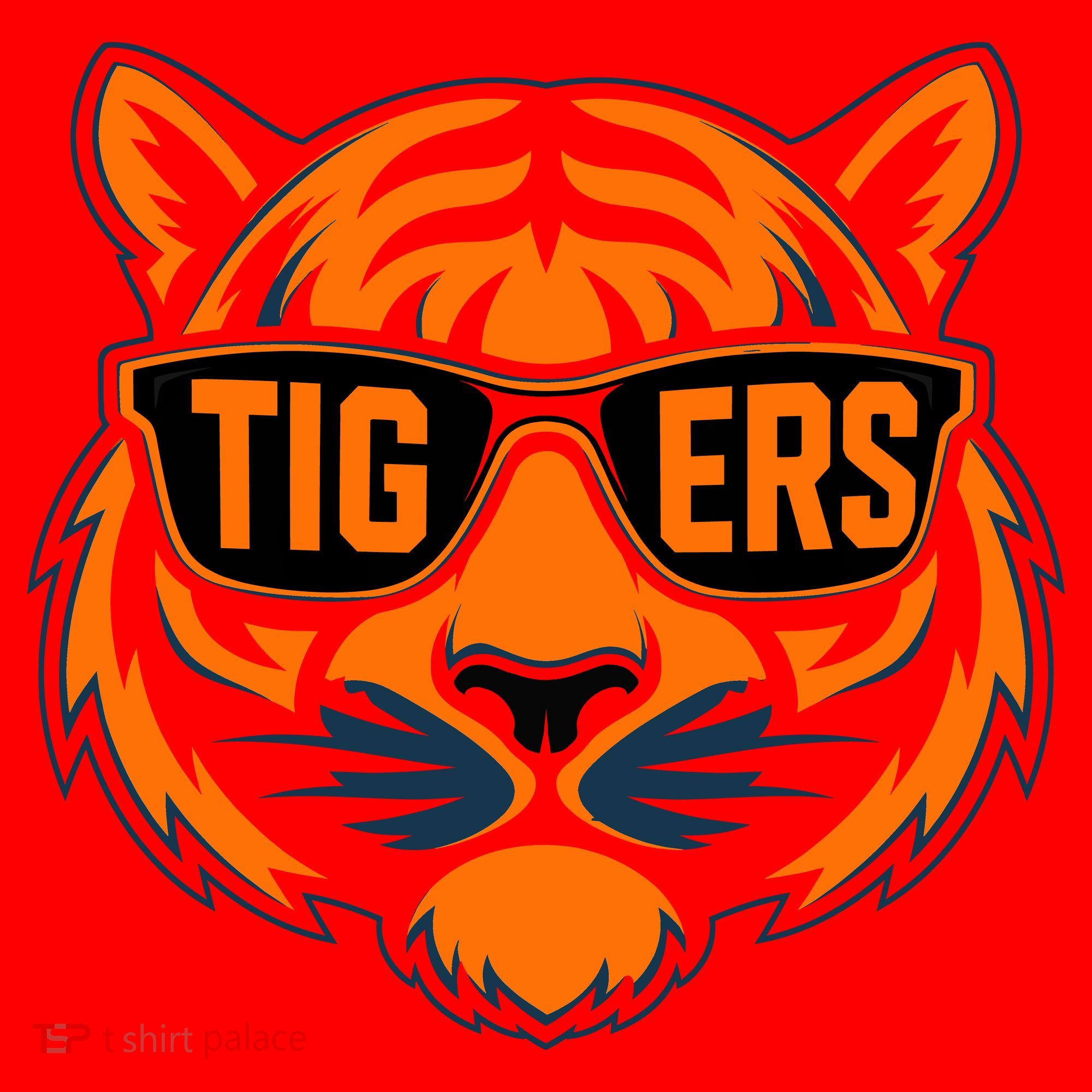 Retro Tigers Gift Sports Fan Name Santa Hat