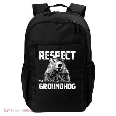 Respect The Groundhog Funny Woodchuck Backpack