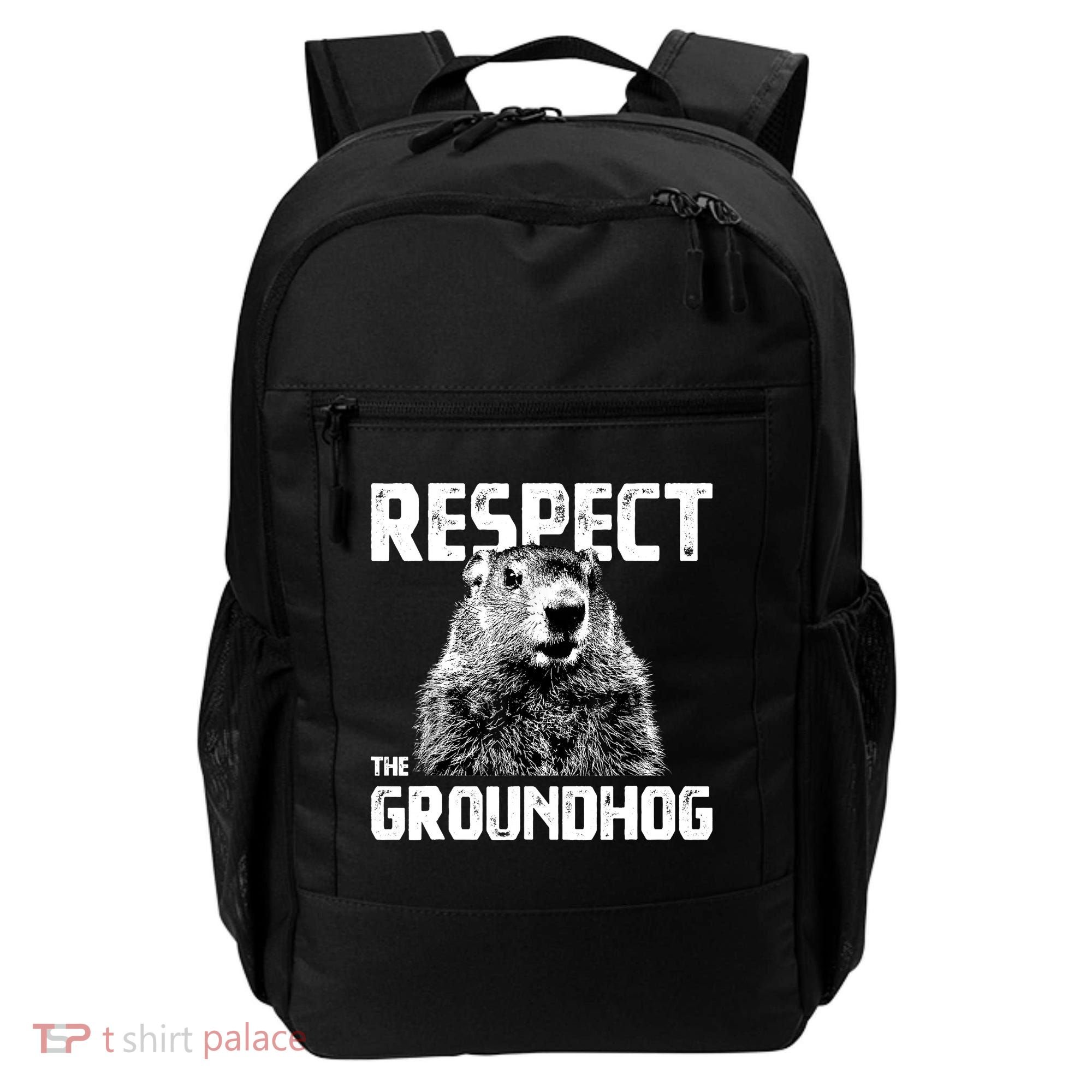 Respect The Groundhog Funny Woodchuck Backpack