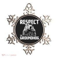 Respect The Groundhog Funny Woodchuck Ornament thumb 0