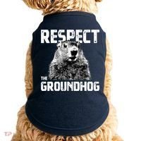 Respect The Groundhog Funny Woodchuck Doggie Tank thumb 0