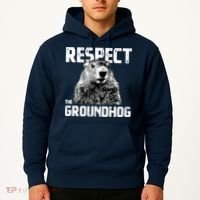 Respect The Groundhog Funny Woodchuck Hoodie thumb 2